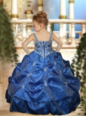 Brand New Ball Gown Straps Sequins Beading Little Girl Pageant Dresses
