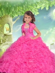 Brand New Sweetheart Hot Pink Little Girl Pageant Dress with Beading and Ruffles