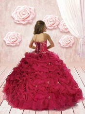 Custom Made White Little Girl Pageant Dress with Appliques and Pick-ups for 2014