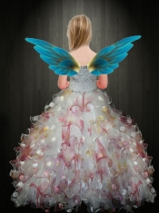 Cute Ball Gown Straps Multi-color Little Gril Pageant Dress with Beading