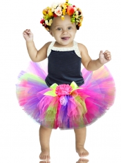 Cute Colorful Mini-length Straps Ball Gown Little Girl Dresses