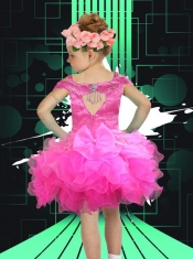 Elegant Ball Gown Spaghetti Straps Knee-length Beading  Royal Blue Flower Girl Dress