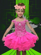 Elegant Ball Gown Spaghetti Straps Knee-length Beading  Royal Blue Flower Girl Dress