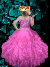 Elegant White Ball Gown Straps Beading Little Girl Pageant Dresses