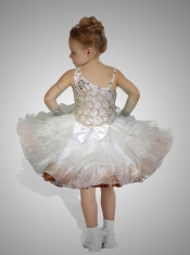 Exquisite Turquoise Asymmetrical Mini-length Beading and Ruffles Little Girl Dress for 2014