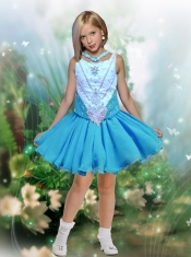 Fashionable A-Line Scoop Beading Little Girl Dress for 2014