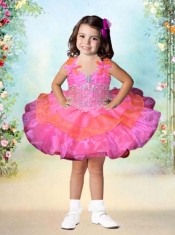 Green Ball Gown Halter Mini-length Little Girl Dress with Bowknot