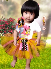 Lovely Ball Gown Scoop Knee-length Little Girl Dress with Bowknot