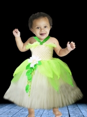 Lovely Tulle Ball Gown Halter Top Tea-length Little Girl Dress