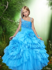 Luxurious Ball Gown Beading Little Girl Pageant Dress with Sleeveless