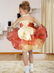 Modest Ball Gown Halter Knee-length Little Girl Dresses