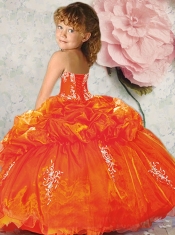 New Style Royal Blue Little Girl Pageant Dress with Appliques and Pick-ups