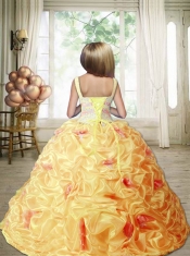 Popular Appliques Beading Ball Gown Little Girl Pageant Dress with Sweetheart