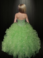 Pretty Ball Gown Halter 2014 Little Pageant Dress with Beading