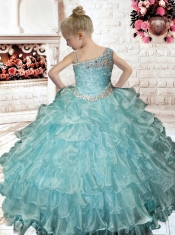 Pretty Halter Beading Hot Pink Little Gril Pageant Dress with Side Zipper