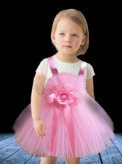 Pretty Pink A-Line Scoop Mini-length Little Girl Dresses