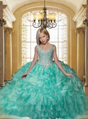 Pretty Straps Beading Watermelon 2014 Little Gril Pageant Dress