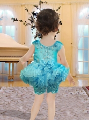 Sweet Ball Gown Scoop Mini-length Little Girl Dress with Bowknot