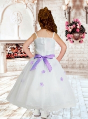 2014 Pretty A-Line Spaghetti Straps Belt Flower Girl Dress