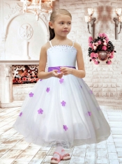 2014 Pretty A-Line Spaghetti Straps Belt Flower Girl Dress