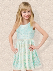Beautiful Scoop Mini-length Short Flower Girl Dress with Appliques