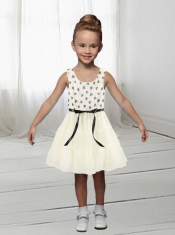 Chiffon Scoop A-Line Mini-length Flower Girl Dress For 2014