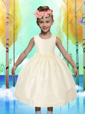 Comfortable Ball Gown Tea-length Ruching Flower Girl Dress