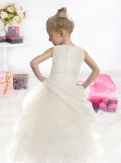 Elegant Ball Gown Scoop Beading Flower Girl Dress for 2014