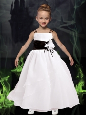 Fashionable Ball Gown Spaghetti Straps Ankle-length Flower Girl Dresses