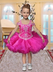 Sweet Ball Gown Straps Short Flower Girl Dresses in Purple