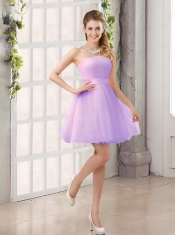 2015 A Line Belt Mini Length Dama Dress with Strapless