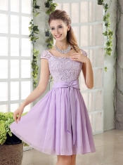 2015 Chiffon Dama Dress with Ruching Bowknot