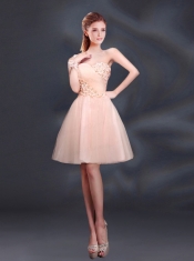 2015 Lace Up Organza Dama Dress with A Line