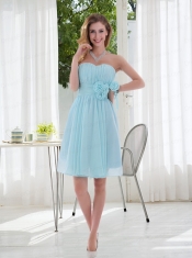 2015 Sweetheart Dama Dress with Ruching and Hand Made Flowers