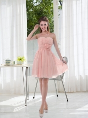 2015 Sweetheart Dama Dress with Ruching and Hand Made Flowers