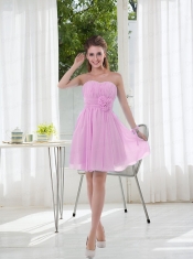 2015 Sweetheart Dama Dress with Ruching and Hand Made Flowers