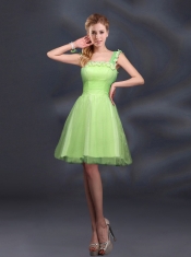 Elegant A Line Straps Lilac Dama Dresses with Appliques