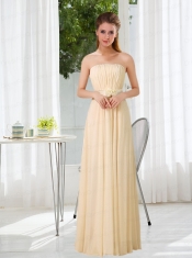 Empire Ruching 2015 Floor Length Dama Dresses