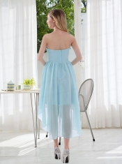 Empire Strapless Hand Made Flowers Dama Dress with High Low