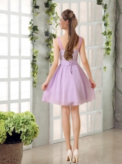 Perfect Dama Dress Ruching with Hand Made Flower in Lilac