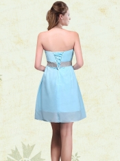 Strapless A Line Ruching Sequins Chiffon Dama Dresses