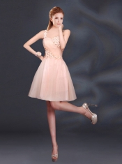 Sweet One Shoulder A Line Appliques 2015 Dama Dress