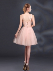 Sweet One Shoulder A Line Appliques 2015 Dama Dress