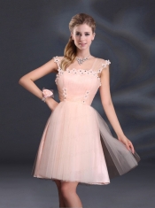 A Line Tulle 2015 Sturning Dama Dresses with Straps