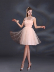 Baby Pink Mini Length 2015 The Most Popular Dama Dresses