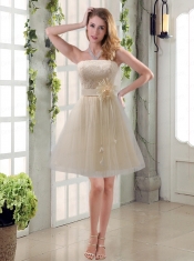 Elegant Princess Mini Length Lace Dama Dress with Bowknot