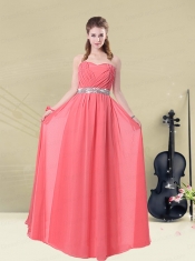 Exquisite Watermelon Dama Dresses with Ruch and Beading