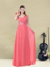 Exquisite Watermelon Dama Dresses with Ruch and Beading