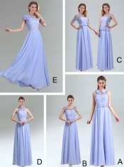 Lavender Scoop Belt and Lace  Empire 2015 Dama Dress
