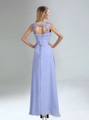 Lavender Scoop Belt and Lace  Empire 2015 Dama Dress